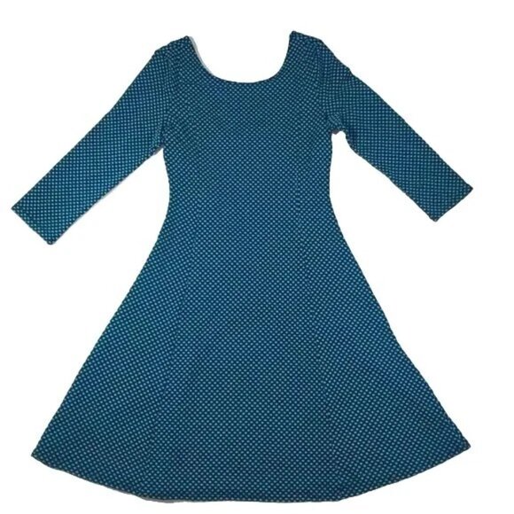 Modcloth Teal Polka Dot Long Sleeve Dress Small & Medium NWT - Picture 1 of 6